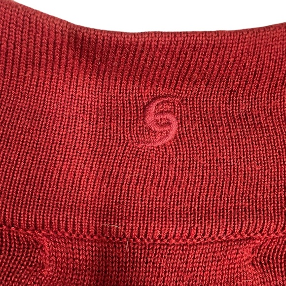SALTAIRE Men's 1/4 zip Pullover Sweater Deep Maroon Silk/Cashmere Medium - Picture 7 of 8